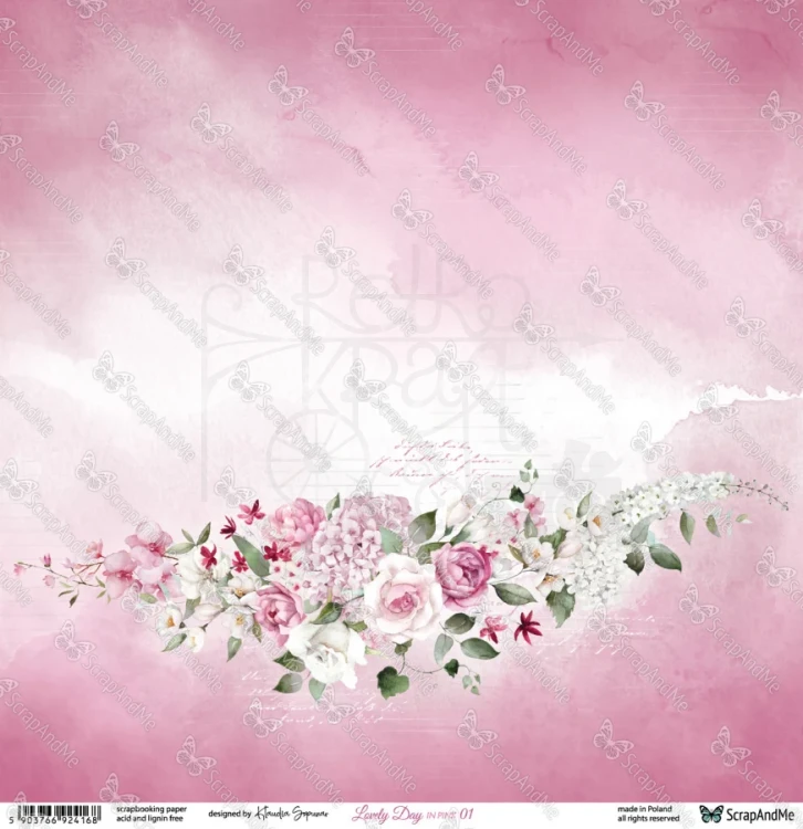 Papier do scrapbookingu 30x30 Lovely Day IN PINK 01/02 ScrapAndMe