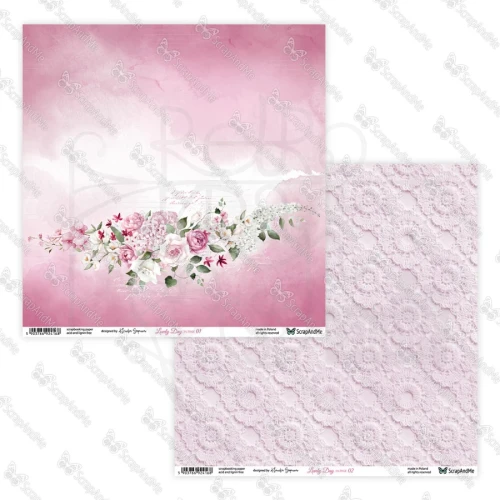 Papier do scrapbookingu 30x30 Lovely Day IN PINK 01/02 ScrapAndMe