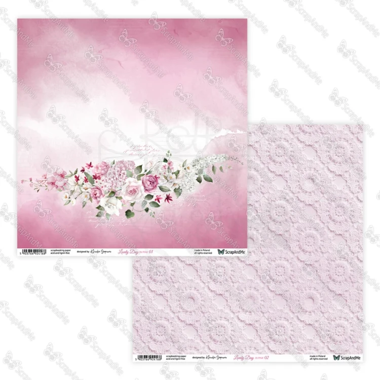 Zestaw papierów do scrapbookingu 30x30 Lovely Day IN PINK ScrapAndMe