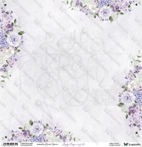 Papier do scrapbookingu 30x30 Lovely Day IN VIOLET 09/10 ScrapAndMe