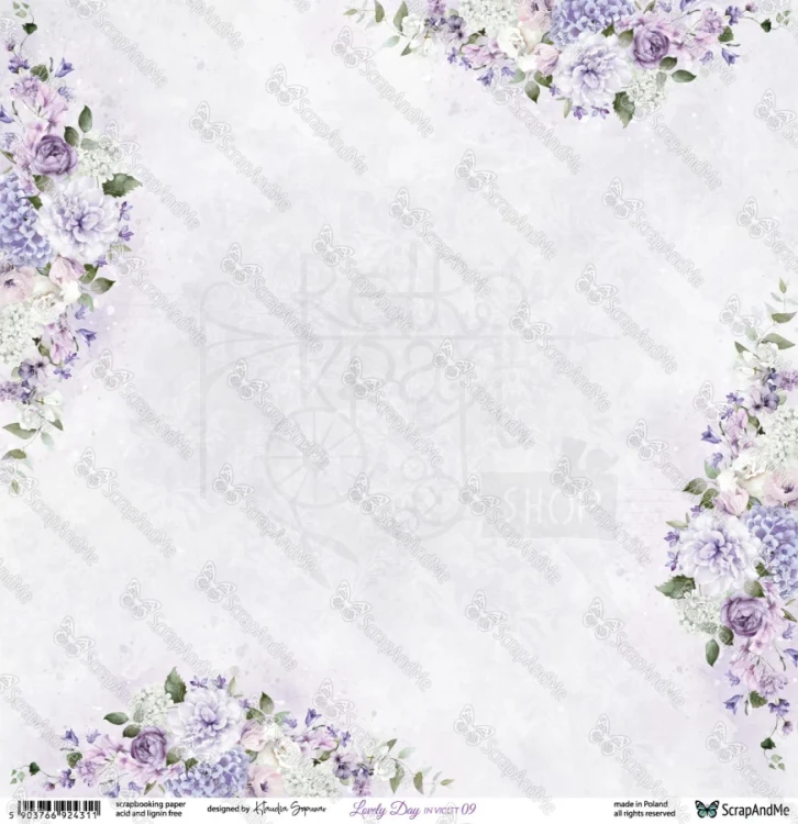 Papier do scrapbookingu 30x30 Lovely Day IN VIOLET 09/10 ScrapAndMe