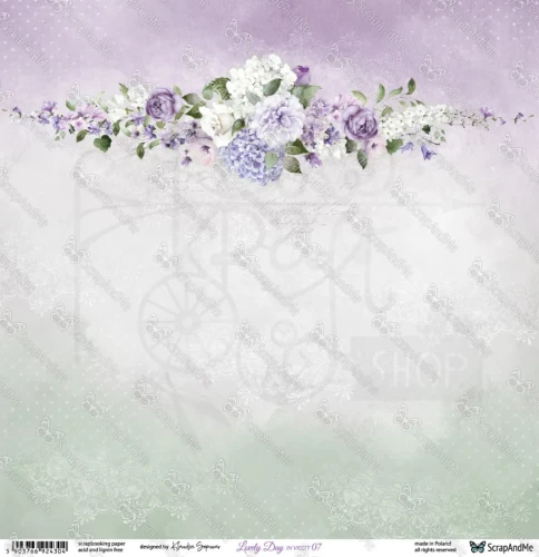 Papier do scrapbookingu 30x30 Lovely Day IN VIOLET 07/08 ScrapAndMe