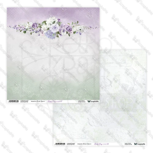 Papier do scrapbookingu 30x30 Lovely Day IN VIOLET 07/08 ScrapAndMe