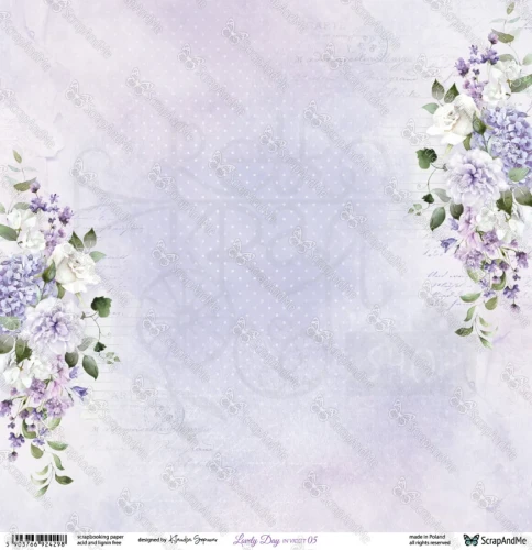 Papier do scrapbookingu 30x30 Lovely Day IN VIOLET 05/06 ScrapAndMe