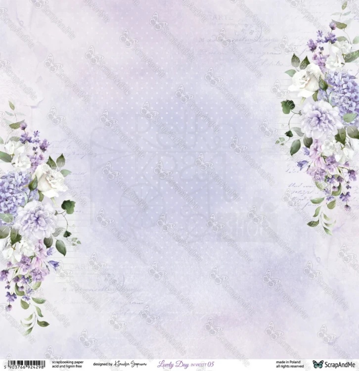 Papier do scrapbookingu 30x30 Lovely Day IN VIOLET 05/06 ScrapAndMe