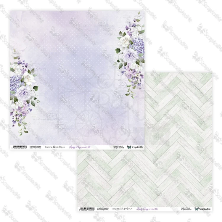 Papier do scrapbookingu 30x30 Lovely Day IN VIOLET 05/06 ScrapAndMe