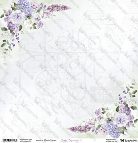 Papier do scrapbookingu 30x30 Lovely Day IN VIOLET 03/04 ScrapAndMe