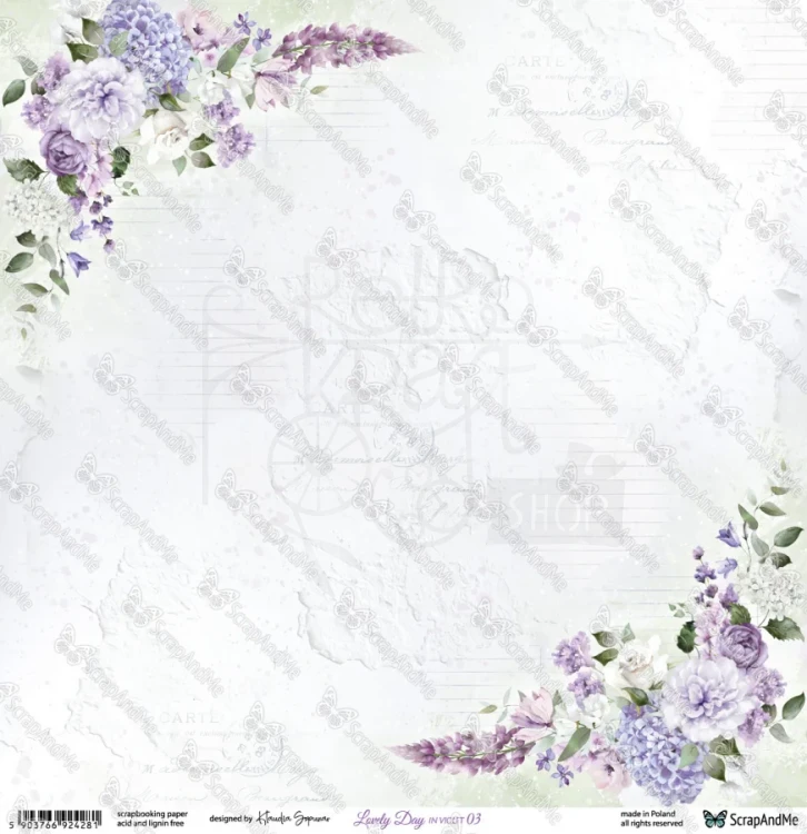 Papier do scrapbookingu 30x30 Lovely Day IN VIOLET 03/04 ScrapAndMe