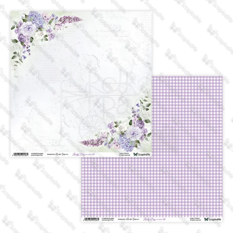 Papier do scrapbookingu 30x30 Lovely Day IN VIOLET 03/04 ScrapAndMe