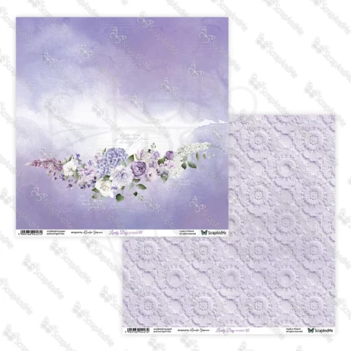 Papier do scrapbookingu 30x30 Lovely Day IN VIOLET 01/02 ScrapAndMe