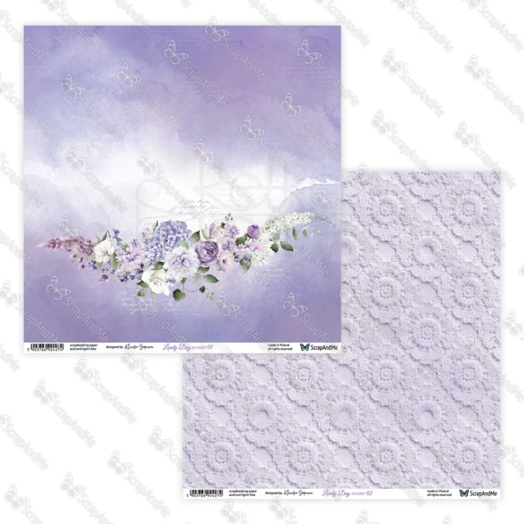 Papier do scrapbookingu 30x30 Lovely Day IN VIOLET 01/02 ScrapAndMe
