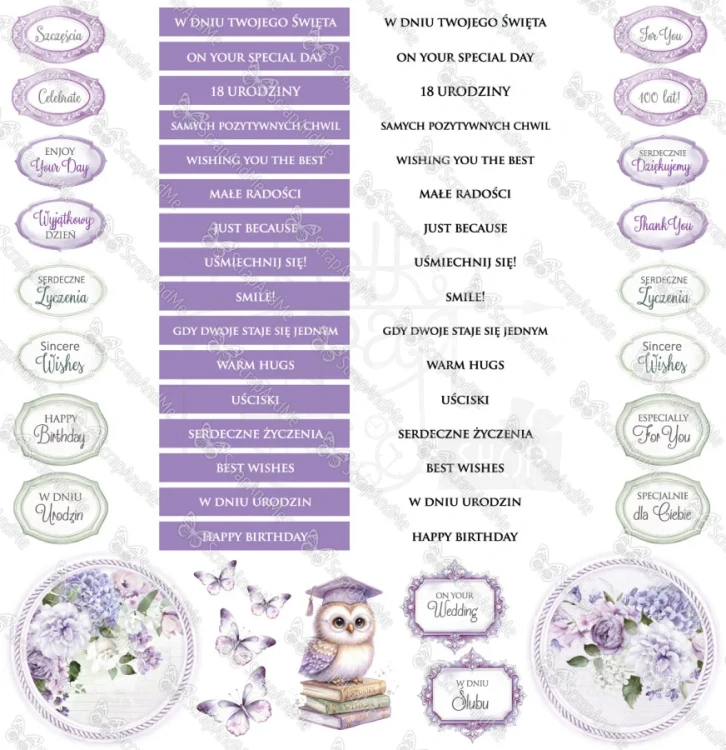 Zestaw papierów do scrapbookingu 30x30 Lovely Day IN VIOLET ScrapAndMe