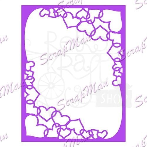 Wykrojnik Rectangular frame with hearts ScrapMan