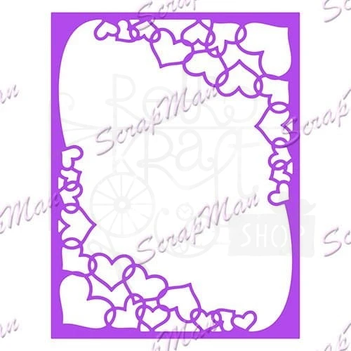 Wykrojnik Rectangular frame with hearts ScrapMan