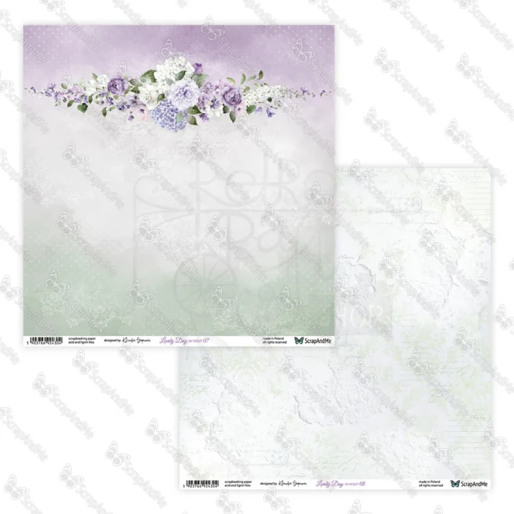 Zestaw papierów do scrapbookingu 30x30 Lovely Day IN VIOLET ScrapAndMe