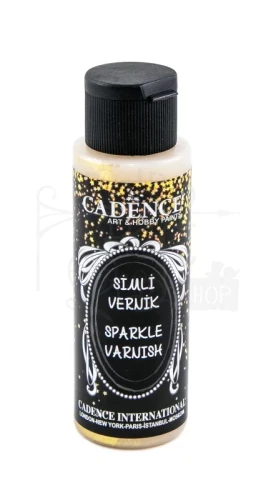 Lakier wykończeniowy brokatowy Sparkle Varnish złoty 70ml Cadence