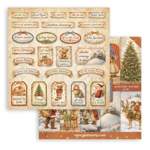 Zestaw papierów do scrapbookingu 20x20 Silent Night 10 arkuszy SBBS148 Stamperia