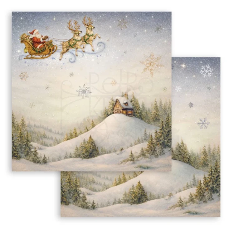 Zestaw papierów do scrapbookingu 20x20 Silent Night 10 arkuszy SBBS148 Stamperia