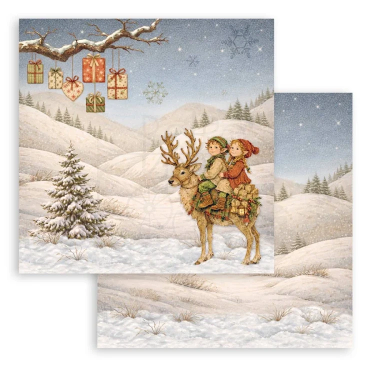 Zestaw papierów do scrapbookingu 20x20 Silent Night 10 arkuszy SBBS148 Stamperia