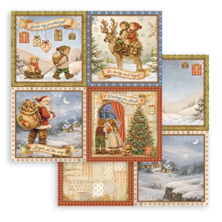 Zestaw papierów do scrapbookingu 20x20 Silent Night 10 arkuszy SBBS148 Stamperia