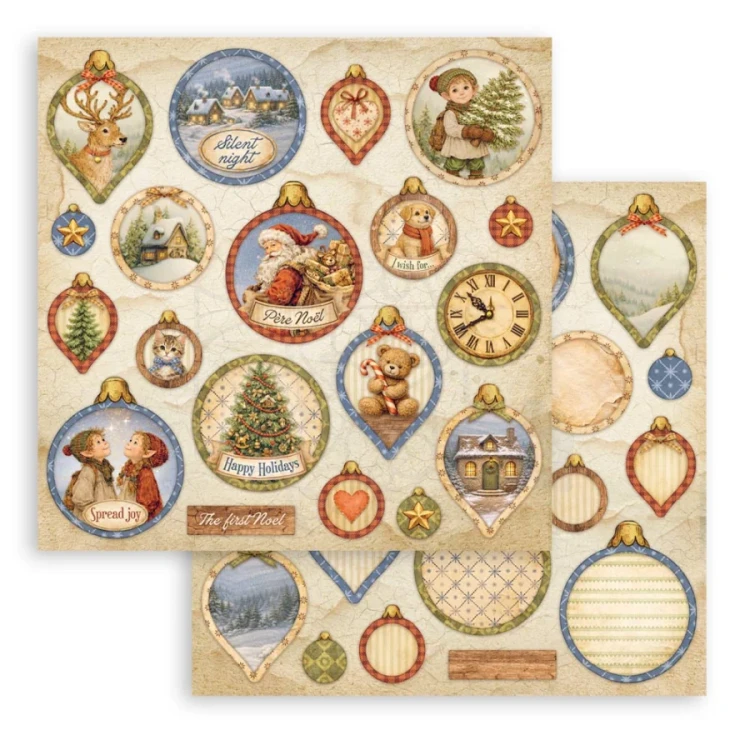 Zestaw papierów do scrapbookingu 20x20 Silent Night 10 arkuszy SBBS148 Stamperia