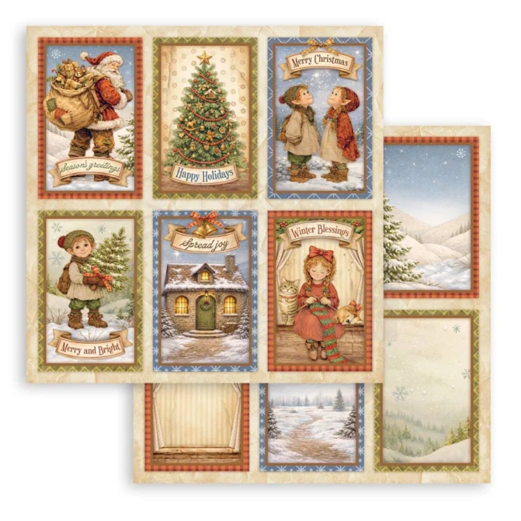 Zestaw papierów do scrapbookingu 20x20 Silent Night 10 arkuszy SBBS148 Stamperia