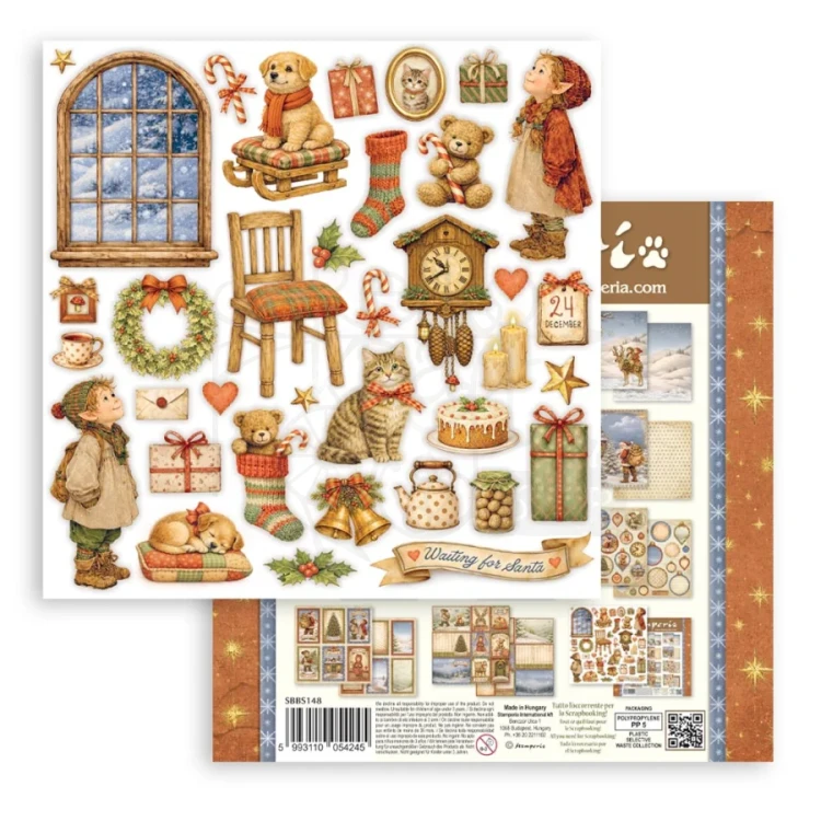Zestaw papierów do scrapbookingu 20x20 Silent Night 10 arkuszy SBBS148 Stamperia