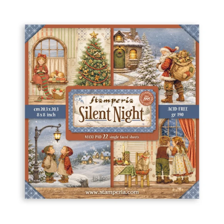 Zestaw papierów jednostronnych do scrapbookingu 20x20 Silent Night 22 arkusze SBBSXB28 Stamperia