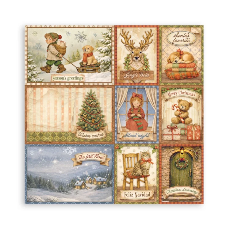 Zestaw papierów jednostronnych do scrapbookingu 20x20 Silent Night 22 arkusze SBBSXB28 Stamperia
