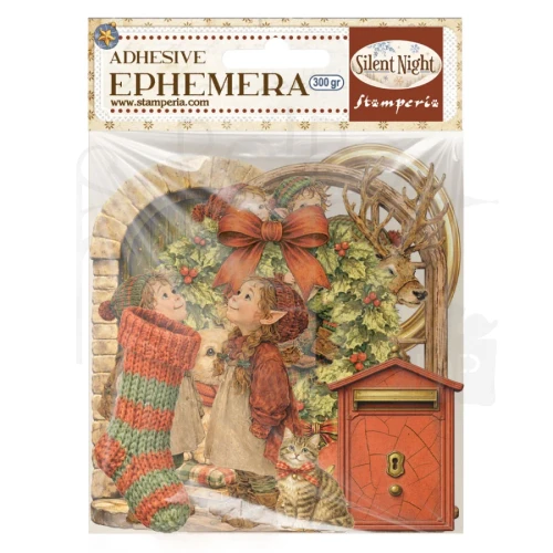 Ozdoby papierowe samoprzylepne Ephemera Silent Night 35 sztuk DFLCT88 Stamperia