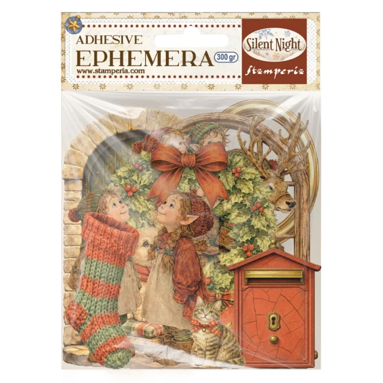 Ozdoby papierowe samoprzylepne Ephemera Silent Night 35 sztuk DFLCT88 Stamperia