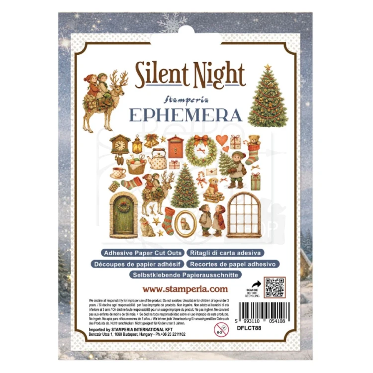 Ozdoby papierowe samoprzylepne Ephemera Silent Night 35 sztuk DFLCT88 Stamperia