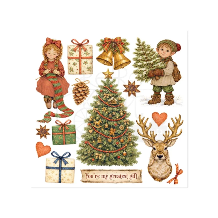 Rub-on transfer 15.5x15.15cm Silent Night 6 arkuszy DFLRBX20 Stamperia