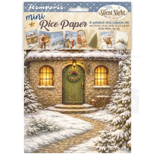 Papier ryżowy A6 Silent Night 8 arkuszy DFSA6X09 Stamperia