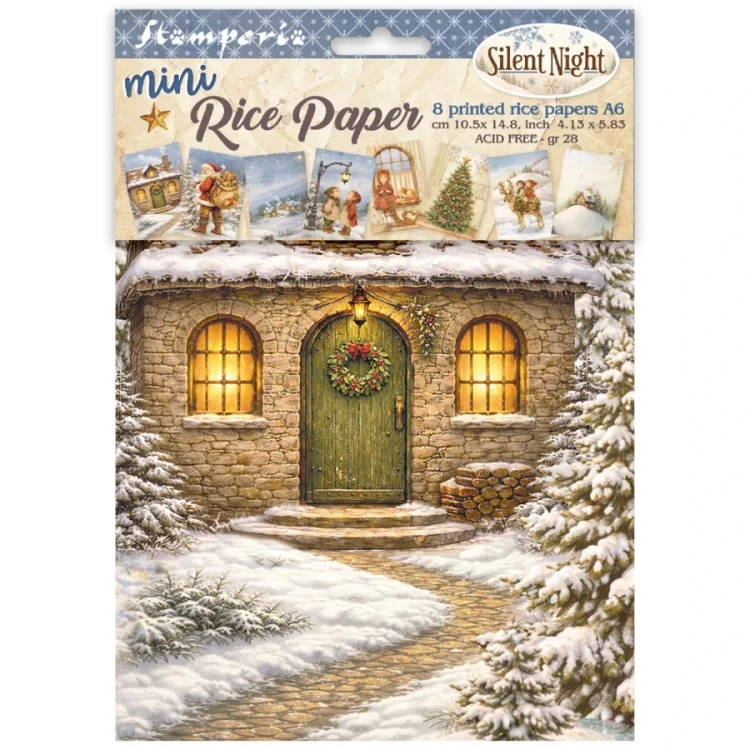 Papier ryżowy A6 Silent Night 8 arkuszy DFSA6X09 Stamperia