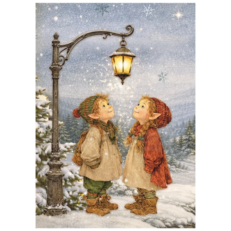 Papier ryżowy A6 Silent Night 8 arkuszy DFSA6X09 Stamperia