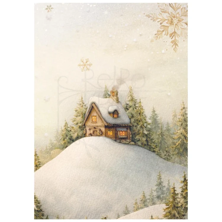 Papier ryżowy A6 Silent Night 8 arkuszy DFSA6X09 Stamperia