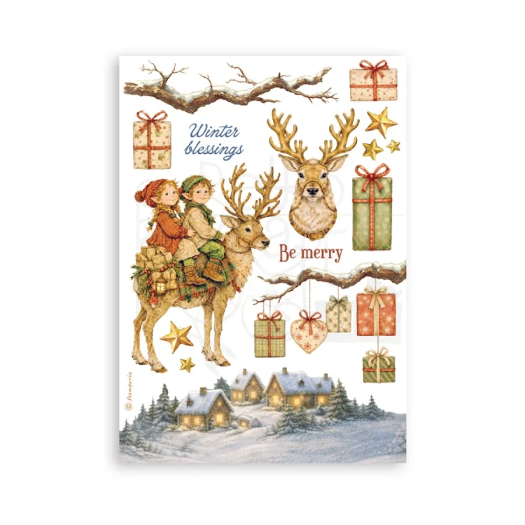 Papier washi A5 Silent Night SBW35 Stamperia