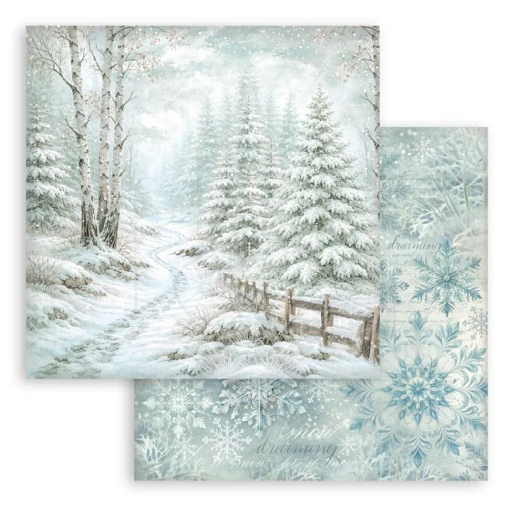 Zestaw papierów do scrapbookingu 20x20 White Christmas Tła 10 arkuszy SBBS147 Stamperia