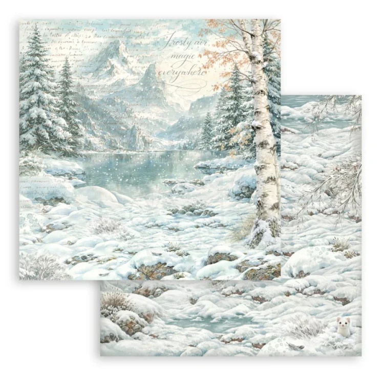Zestaw papierów do scrapbookingu 20x20 White Christmas Tła 10 arkuszy SBBS147 Stamperia