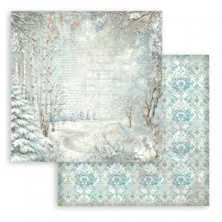 Zestaw papierów do scrapbookingu 20x20 White Christmas Tła 10 arkuszy SBBS147 Stamperia