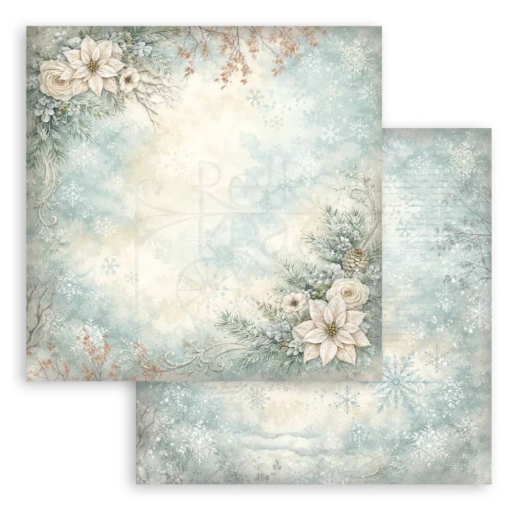 Zestaw papierów do scrapbookingu 20x20 White Christmas Tła 10 arkuszy SBBS147 Stamperia
