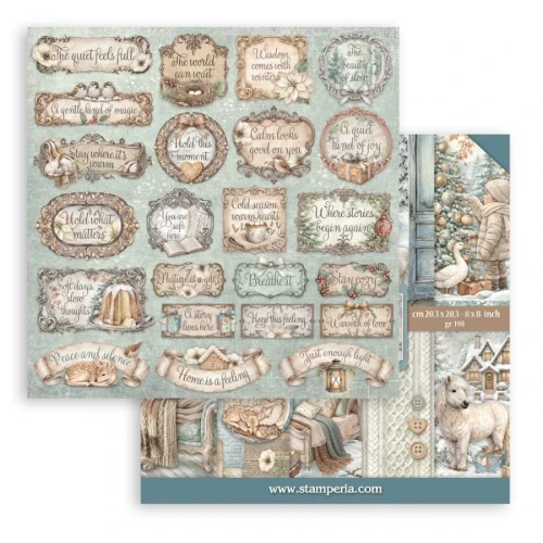 Zestaw papierów do scrapbookingu 20x20 White Christmas 10 arkuszy SBBS146 Stamperia