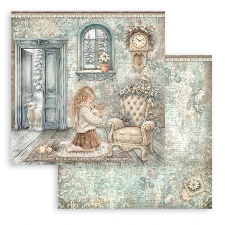 Zestaw papierów do scrapbookingu 20x20 White Christmas 10 arkuszy SBBS146 Stamperia