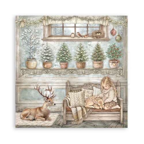 Zestaw papierów jednostronnych do scrapbookingu 20x20 White Christmas 22 arkusze SBBSXB27 Stamperia