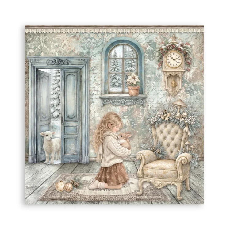 Zestaw papierów jednostronnych do scrapbookingu 20x20 White Christmas 22 arkusze SBBSXB27 Stamperia