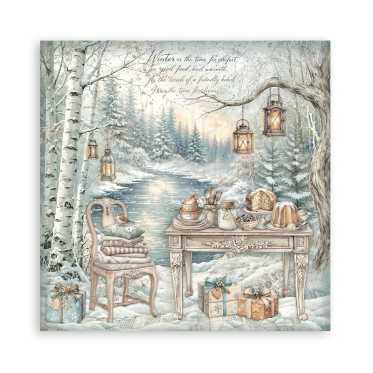 Zestaw papierów jednostronnych do scrapbookingu 20x20 White Christmas 22 arkusze SBBSXB27 Stamperia