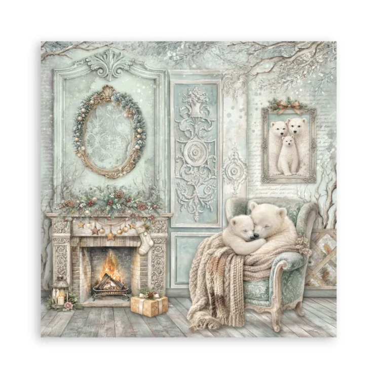Zestaw papierów jednostronnych do scrapbookingu 20x20 White Christmas 22 arkusze SBBSXB27 Stamperia