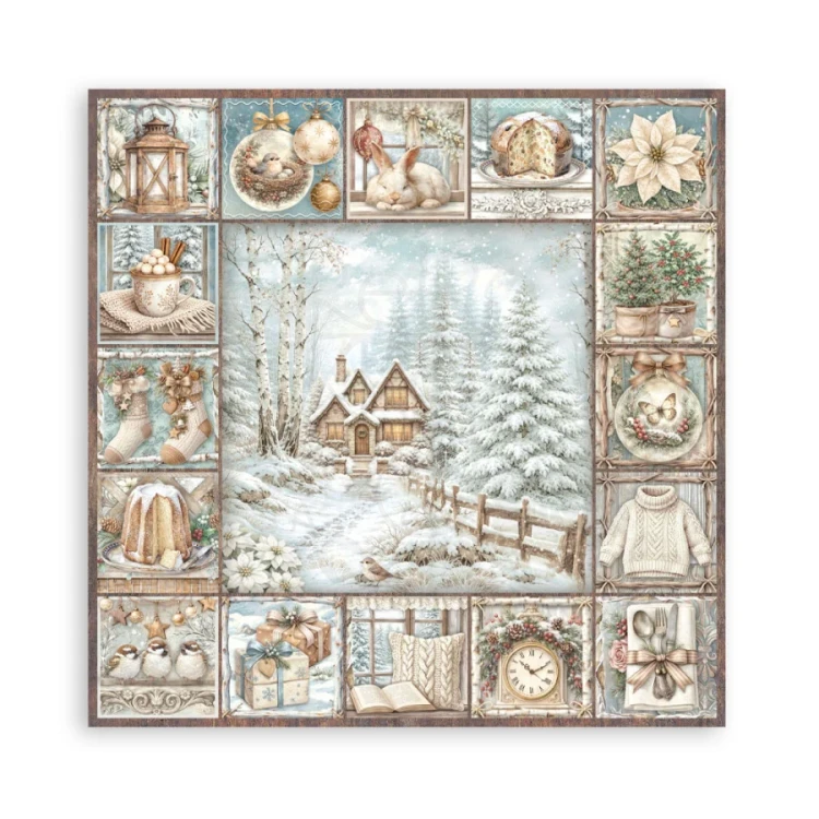 Zestaw papierów jednostronnych do scrapbookingu 20x20 White Christmas 22 arkusze SBBSXB27 Stamperia