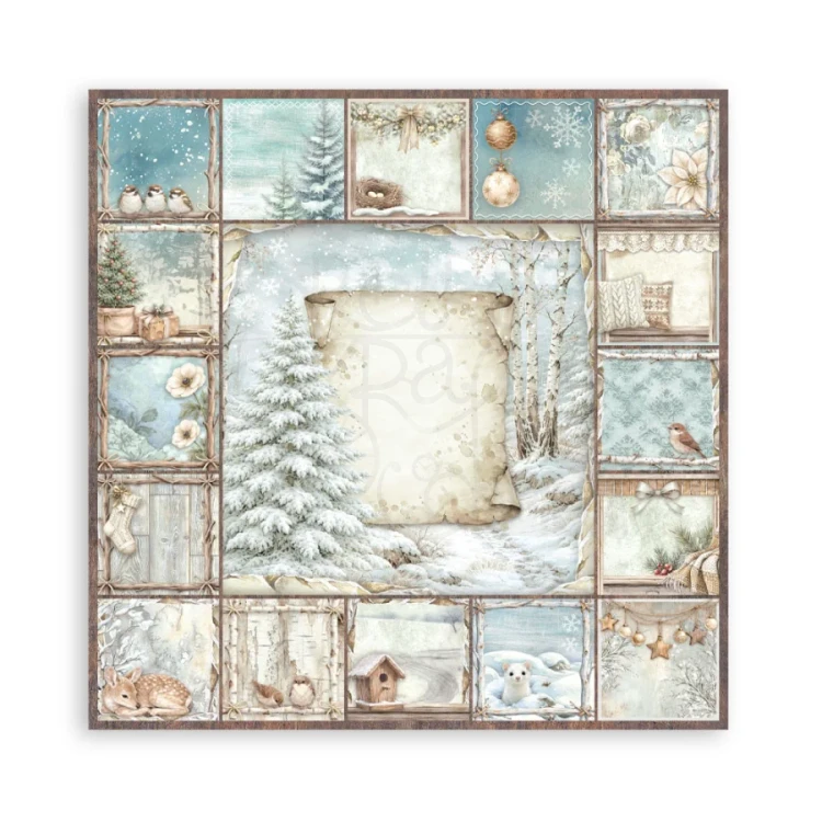 Zestaw papierów jednostronnych do scrapbookingu 20x20 White Christmas 22 arkusze SBBSXB27 Stamperia